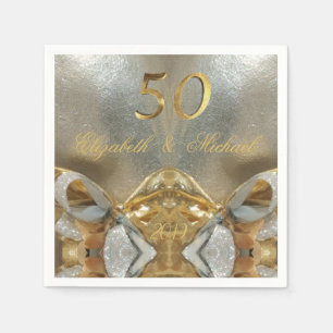 Goldene Hochzeit 50 Jahre Jubiläum Elegante Imitat Serviette