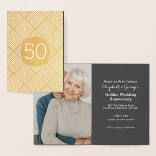 Goldene Hochzeit 50. Jubiläum Folienkarte