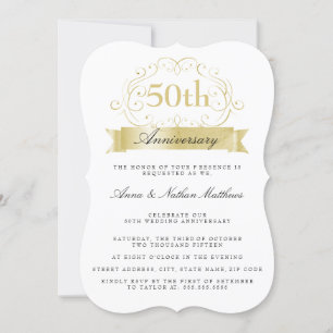 Goldene Hochzeit 50. Jubiläums-Einladung Einladung