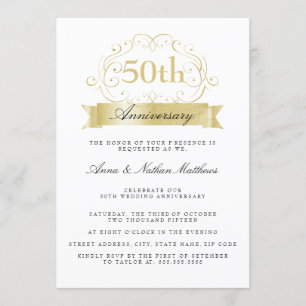 Goldene Hochzeit 50. Jubiläums-Einladungen Einladung