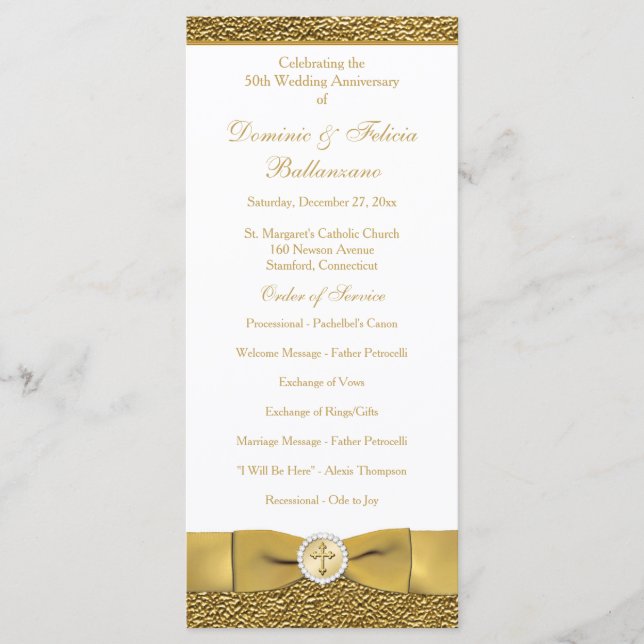 Goldene Hochzeit anlässlich des Jubiläums Programm (Vorderseite)