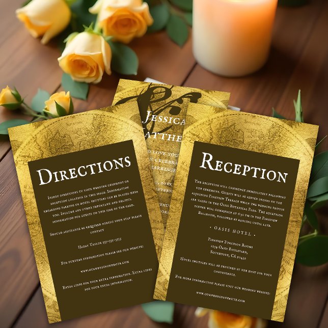 Goldene Hochzeit Begleitkarte (Rustic Golden Wedding Enclosure Card)