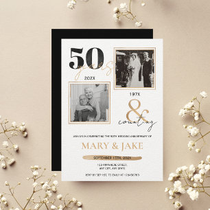 Goldene Hochzeit Dann & Jetzt 50 Jahre Einladung