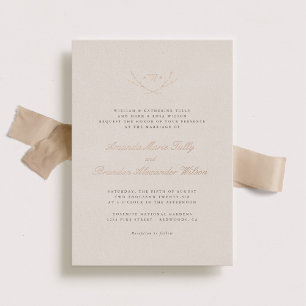 Goldene Hochzeit der Rose Mongram Folieneinladung