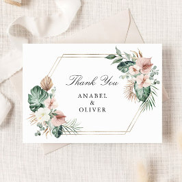 Goldene Hochzeit der tropischen Palmflora Dankeskarte