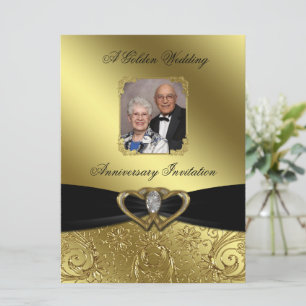 Goldene Hochzeit Foto-Einladung Einladung