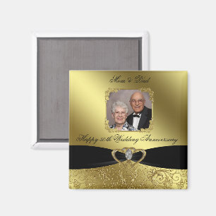 Goldene Hochzeit - Foto Magnet