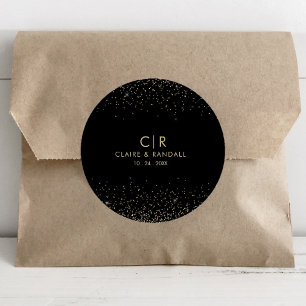 Goldene Hochzeit für Glitzer Runder Aufkleber