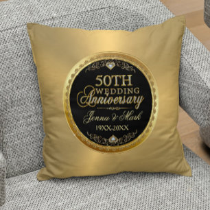 Goldene Hochzeit Glam Gold & Diamanten Kissen
