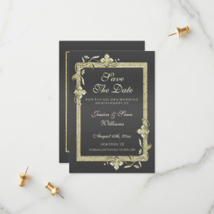 Goldene Hochzeit & Glitzer 50. Goldene Hochzeit Save The Date