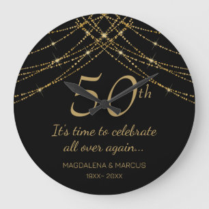 Goldene Hochzeit Große Wanduhr