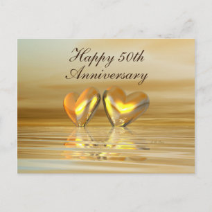 Goldene Hochzeit Herzen Postkarte