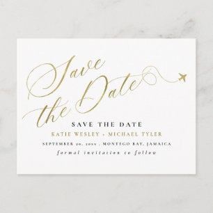 Goldene Hochzeit in Urlaubsort Save the Date Ankündigungspostkarte