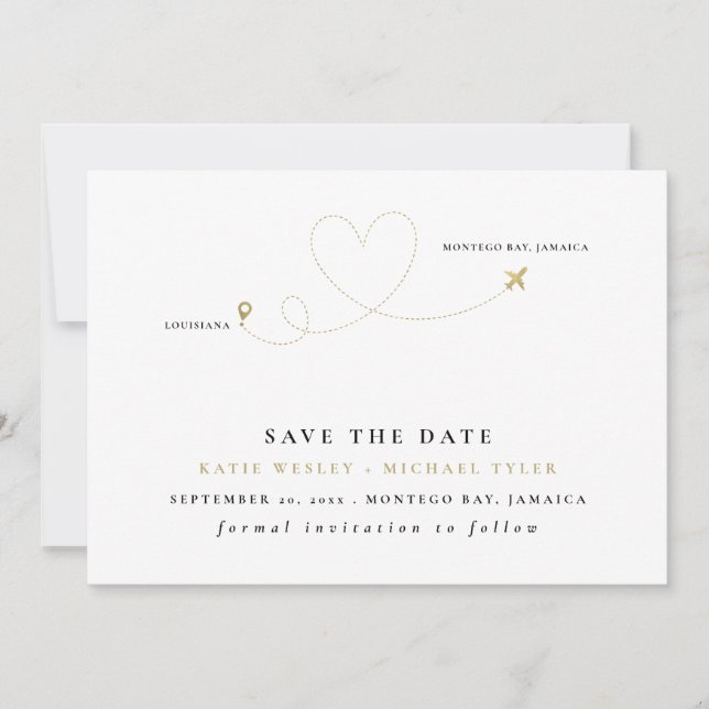 Goldene Hochzeit in Urlaubsort Save the Date Einladung (Vorderseite)