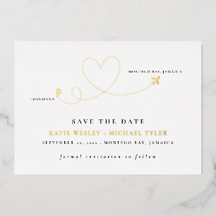 Goldene Hochzeit in Urlaubsort Save the Date Folieneinladung