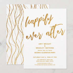 Goldene Hochzeit nach dem weißen Hochzeitsempfang Einladung