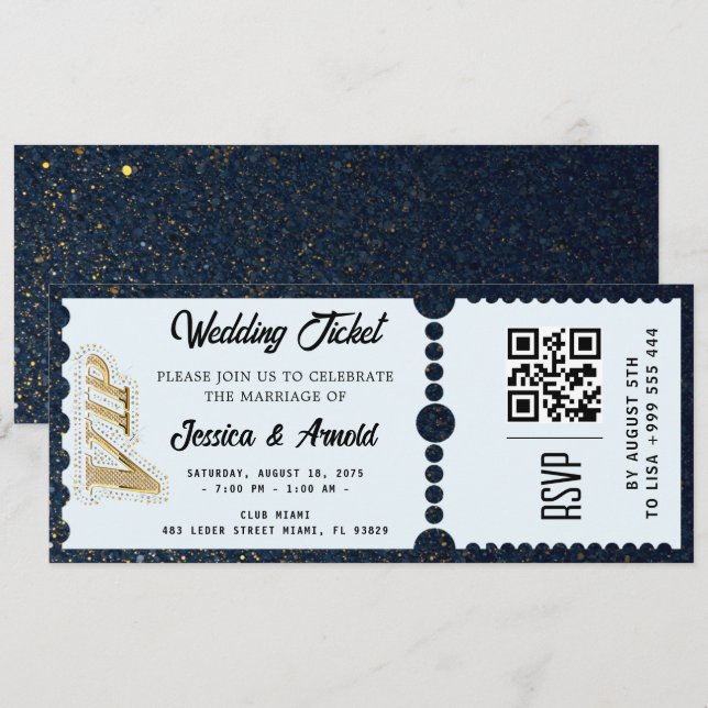 Goldene Hochzeit Party-Ticket-Einladung Einladung (Vorne/Hinten)
