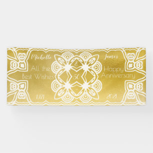 Goldene Hochzeit personalisierte Art Deco Ornament Banner