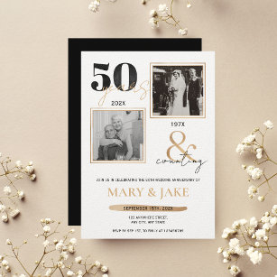 Goldene Hochzeit zum 50. Jahrestag Einladung
