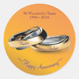 Goldene Hochzeit zum Jubiläum Runder Aufkleber
