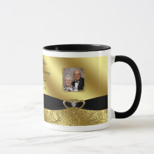 Goldene Hochzeits-Jahrestags-Foto-Kaffee-Tasse Tasse