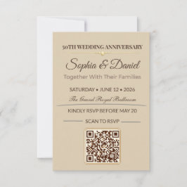 Goldene Hochzeitseinladung | Elegante Liebesgala RSVP Karte