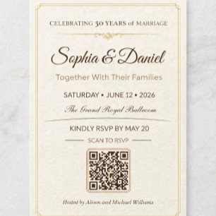 Goldene Hochzeitseinladung Elegante Liebesgala RSVP Karte
