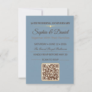 Goldene Hochzeitseinladung Elegante Liebesgala RSVP Karte