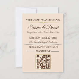 Goldene Hochzeitseinladung | Elegante Liebesgala RSVP Karte