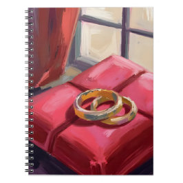 Goldene Hochzeitsringe Aquarell Notizblock