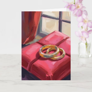 Goldene Hochzeitsringe Wasserfarbe Karte