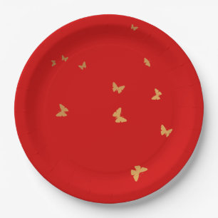 GOLDENE HOCHZEITSSCHMETTERLINGE PAPPTELLER