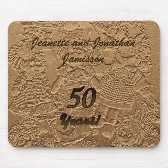Goldene Hochzeitstag-Mausunterlage Mousepad (Vorne)