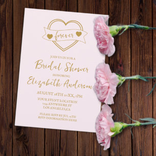 Goldene Hochzeitstorte für Brautparty Einladung