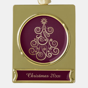 Goldene Holiday Tree Banner-Ornament Gold