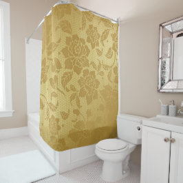 Goldene Honeycomb Blume Blumengestein Duschvorhang