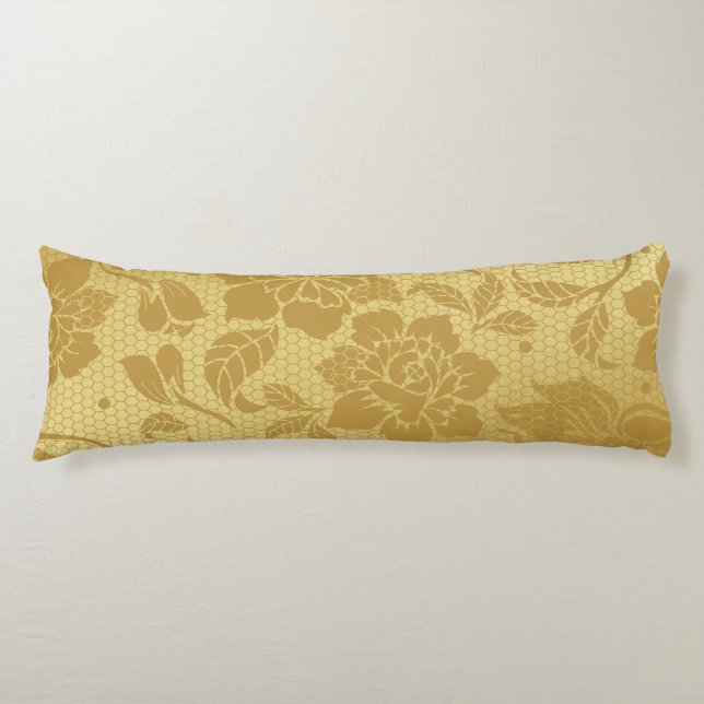 Goldene Honeycomb Blume Blumengestein Seitenschläferkissen (Vorderseite)