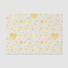 Goldene Honig-Aquarell-Herzen & schimmerndes Gold  Seidenpapier