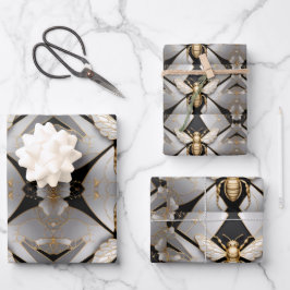 Goldene Honigbiene Kunst Geschenkpapier Set