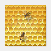 Goldene Honigwabe mit Bienen individuell anpassbar