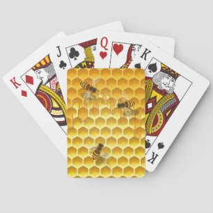 Goldene Honigwabe mit Bienen individuell anpassbar Spielkarten