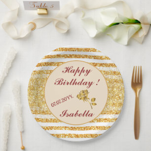 Goldene horizontale Glitter Boho-Popular-Kollektio Pappteller
