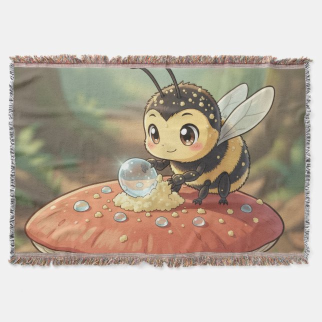 Goldene Hummel im Blütentanz  Decke (Vorderseite)