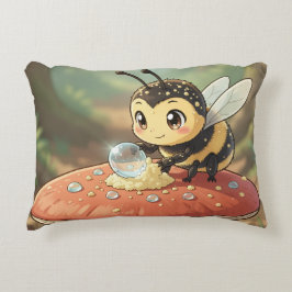 Goldene Hummel im Blütentanz  Dekokissen