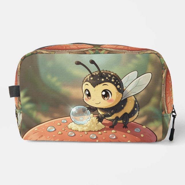 Goldene Hummel im Blütentanz  Waschbeutel (Vorderseite)
