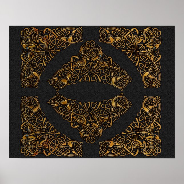 Goldene Hunde drucken Poster (Vorne)