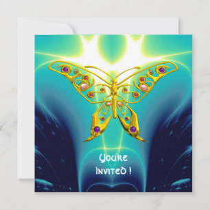 GOLDENE HYPER SCHMETTERLING, Edelsteine, Türkisfar Einladung