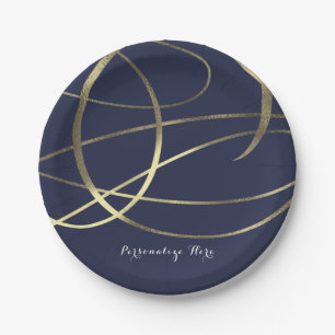 Goldene Imitate belegen jede Art von Hochzeit Pappteller