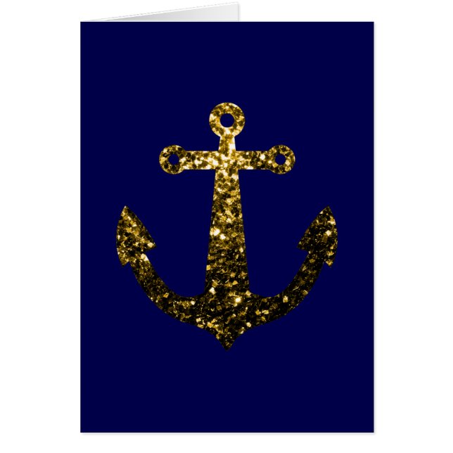 Goldene Imitate funkeln Glitzer Anchor Marineblau (Vorne)