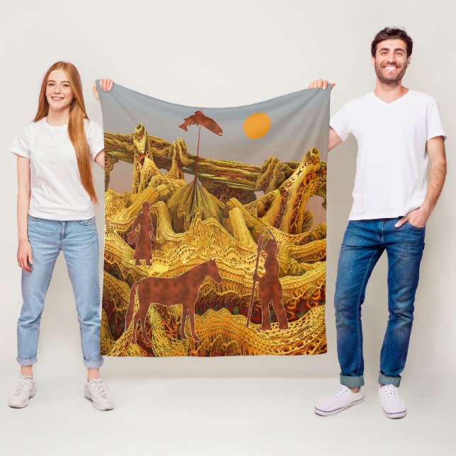 Goldene Indianer Fleecedecke (Beispiel)